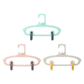【好物良品】10入_兒童成長型疊掛伸縮安全衣架10入組