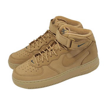 休閒鞋 Air Force 1 Mid 07 PRM QS 男鞋 卡其 膠底 魔鬼氈 高筒 715889-200