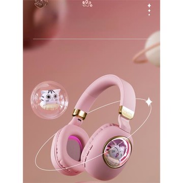 2025新款頭戴式無線藍牙耳機發光萌寵高品質耳麥電競游戲頭戴耳機