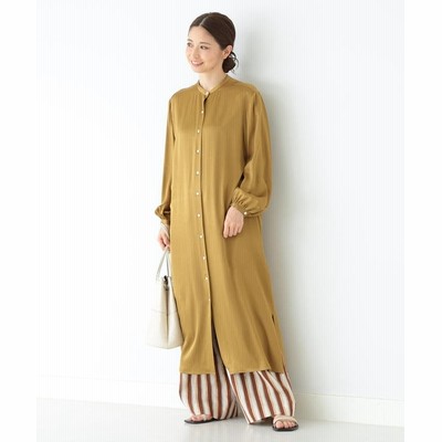 ビームス アウトレット Demi Luxe Beams サテン シャツワンピース レディース Gold 36 Beams Outlet 通販 Lineポイント最大get Lineショッピング