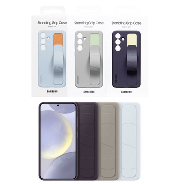 暗紫 (深紫) SAMSUNG Galaxy S24 5G 原廠立架式矽膠保護殼 ( 附指環帶 ) EF-GS921