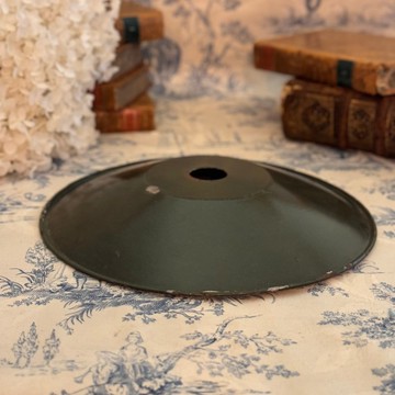 40539-法國古董琺瑯深綠燈罩