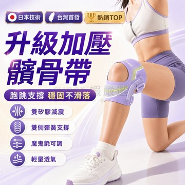 免費試用【運動護膝 髕骨加壓帶】雙側彈簧支撐＋矽膠緩震 可調鬆緊 跑步籃球跳繩健身適用 跑步護膝 籃球護膝 運動護具