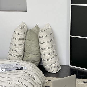 🌈臺灣出貨 🌈ins 單品 全棉枕套 水洗棉枕套 簡約臥室搭配 樣闆房裝飾 48*74cm 枕頭罩 枕套 條紋枕套