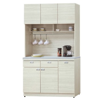 文創集 吉曼3.9尺岩板&石面高餐櫃組合(二色可選)-116x45x198cm免組