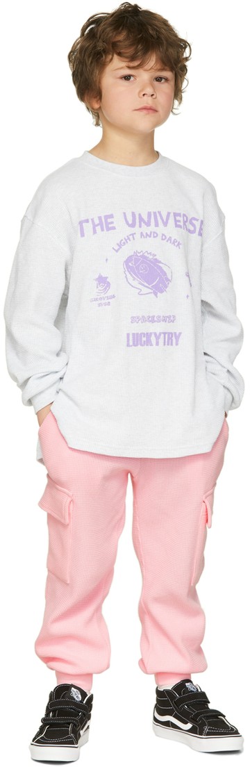 Luckytry 粉色 Waffle Pocket 儿童长裤