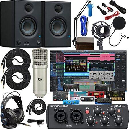 Presonus AudioBox 96 Studio Audio Interface with Creative Software Kit and Studio Bundle and Eris E3.5 Pair Studio Monitors and Adjustable Boom Arm Ki