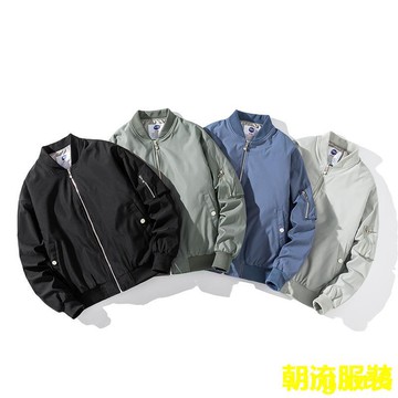 春秋冬純色定制百搭ma美少女1飛行員夾克寬松男女學生情侶白色棒球服 舊 蝦皮 購物 Line購物