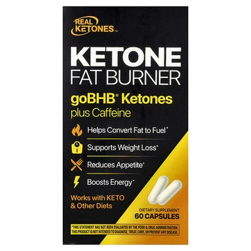 Real Ketones, 酮脂肪消耗補劑，goBHB® 酮類 + 咖啡萃取，60 粒膠囊