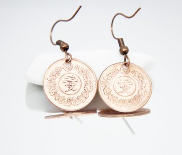 硬幣圈耳環 古代硬幣首飾 迷你硬幣耳環 小硬幣耳環