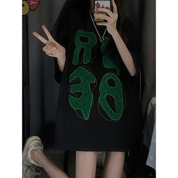 美式復古vintage短袖t恤女2022夏設計感小眾oversize寬松半袖上衣