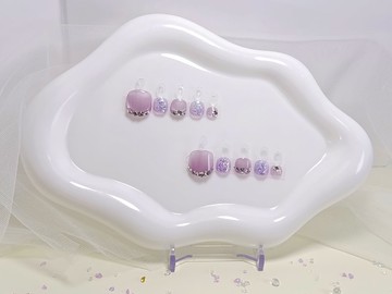 【YUE】紫霧星河 - 貓眼紫色漸層腳部穿戴甲 S碼