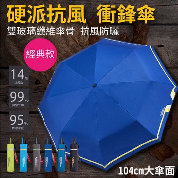【衝鋒傘 x 雙倍傘骨自動開收傘】-經典款   紫外線遮蔽率99% / 防潑水度95%【沙克思】