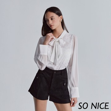 SO NICE【特惠】仿麂皮口袋短褲｜黑/粉｜都會時尚女裝 【52342015】