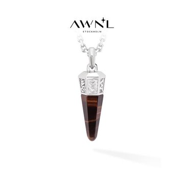 AWNL六字真言項鏈男款天然寶石紅虎眼禮物送男友