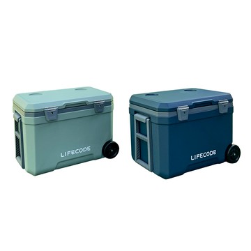 LIFECODE 冰島-拉輪式45L保冰桶/保溫箱-附2個冰磚 2色可選薄荷綠