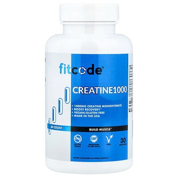 fitcode, Creatine1000，60 粒素食膠囊（每粒膠囊 500 毫克）