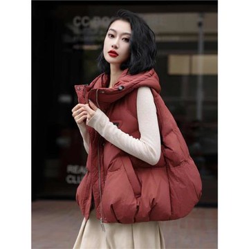 2025秋冬新款女士時尚外穿短款羽絨棉馬甲背心寬松復古加厚馬夾潮