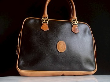 【老時光 OLD-TIME】早期二手老包TRUSSARDI手提包公事包