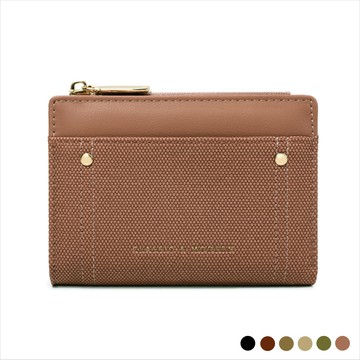 天藍小舖-特色皮革拼接對折短夾-共6色-$199【A08081903】