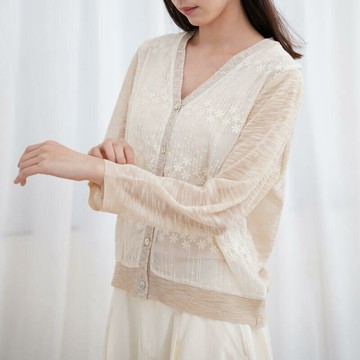 日系刺繡開襟外套209851