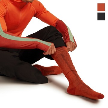 【紐西蘭Icebreaker】男 長筒中毛圈保暖滑雪襪(+)