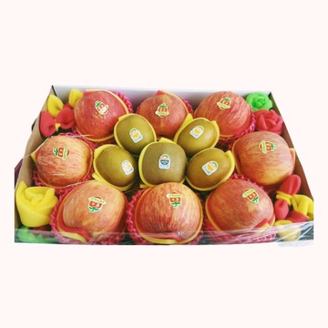 【緁迪水果JDFruit】高級綜合水果禮盒(富士蘋果*8粒+紐西蘭大顆金圓頭奇異果*5粒)-年節企業送禮人氣首選