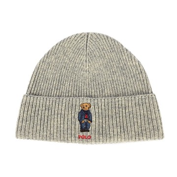 POLO Ralph Lauren牛仔熊羊毛混紡針織毛帽(灰色)780981-032｜GoBrand購名牌