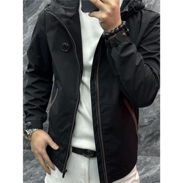 春秋款休閑外套潮流帥氣韓版時尚男士百搭連帽外套氣質拼色夾克衫