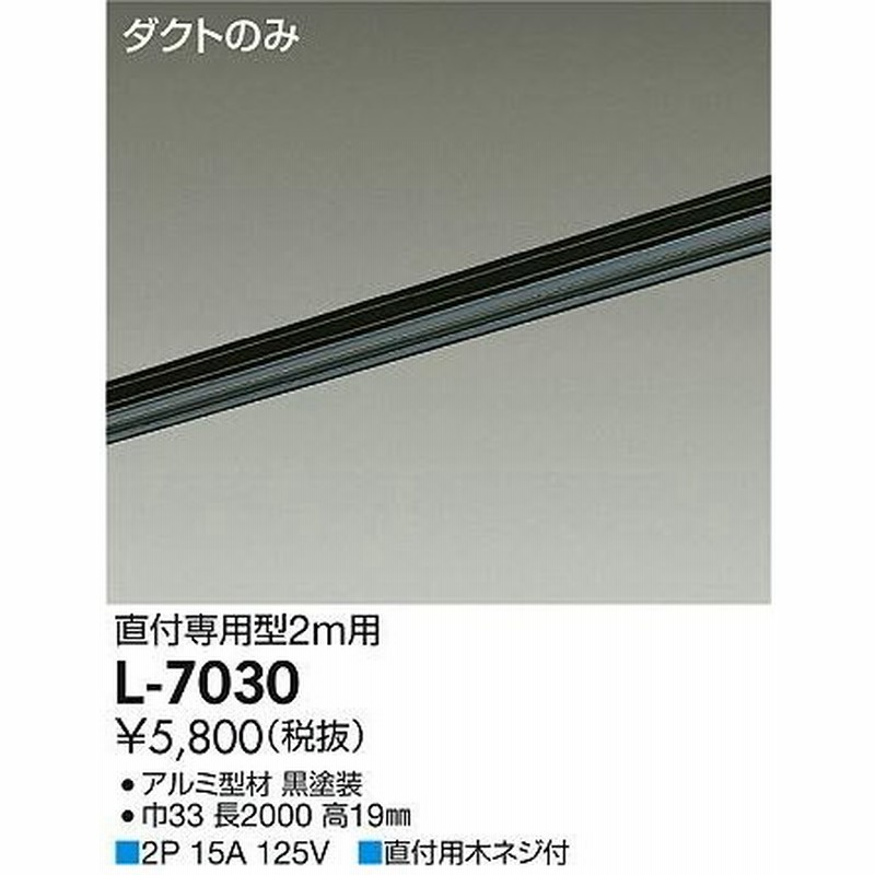 L 7030 大光電機 ダクトレール 2m黒 L7030 代引支払 時間指定 日祭配達及び返品交換不可 工事必要 通販 Lineポイント最大get Lineショッピング