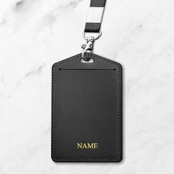 高檔真皮證件套連頸繩