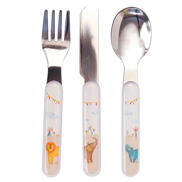 Moulin Roty Papoum 安全餐具禮盒組  兒童湯匙 + 叉子 + 刀子  1組