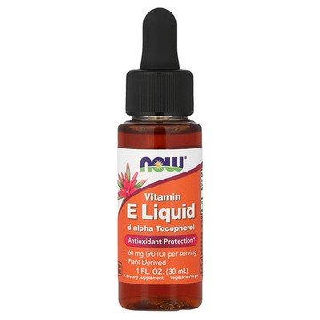 NOW Foods, 液體維生素 E，60 毫克（90 國際單位），1 液量盎司（30 毫升）