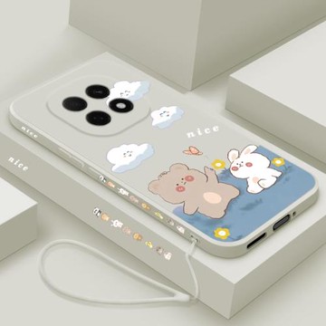 適用oppoA5手機殼5G新款oppo a5活力版液態硅膠保護套PKQ110鏡頭全包防摔軟殼PKV男女情侶款卡通可愛小熊小兔