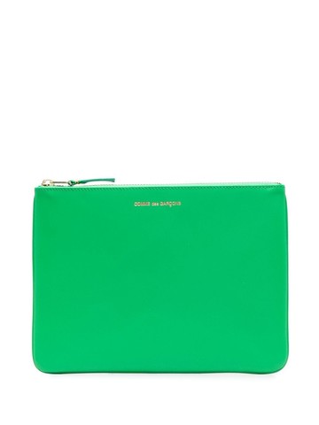 Comme Des Garçons Wallet - zip-up leather wallet - men - Calf Leather - One Size - Green