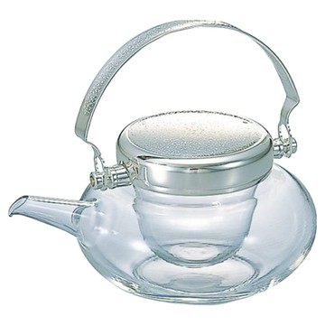 HARIO 好璃奧 地爐利丸形冷酒器 360ml  1個  透明 + 銀色