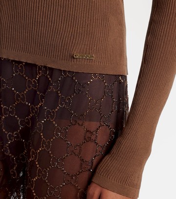 Gucci Ribbed-knit cotton Henley shirt