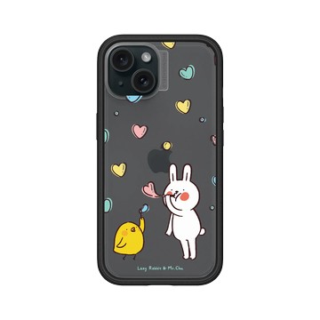 iPhone 15 Mod NX 黑 - 懶散兔與啾先生 Lazy Rabbit and Mr.Chu - Bubble