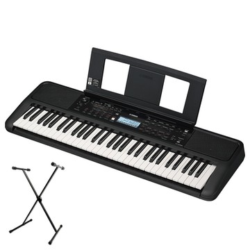 『YAMAHA 山葉』PSR-E383 便擕式具力度感應61鍵電子琴含琴架 / 公司貨保固
