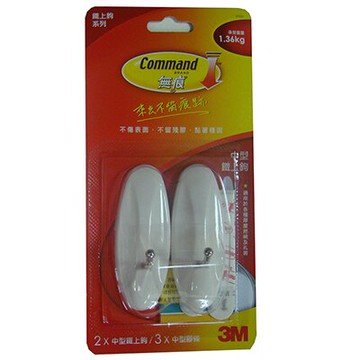 【文具通】3M無痕中型鐵掛勾2支入27070 I1110070【APP滿額下單10%點數(單一帳號最高5000點)】1/31止
