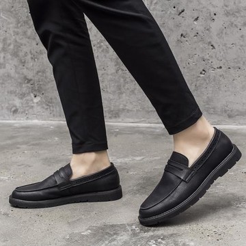 秋季男士豆豆鞋男英倫復古皮鞋休閑鞋韓版百搭懶人鞋軟底潮鞋子男