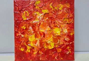 壓克力畫/丙烯抽象藝術/手作療癒【Lucky Love-暖陽】送禮祝福