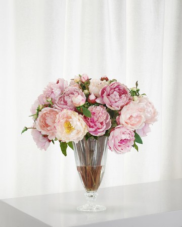 Peony in Glass Vase