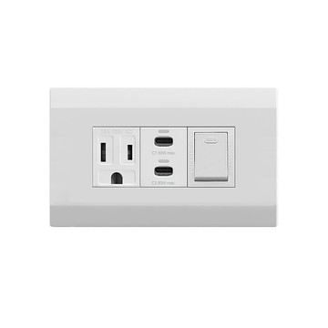 EZ CHARGER 國際牌(R) Panasonic(R) 星光(R)面板-磐石50W USB(C+C)+磐石AC安全插座+國際牌(R)開關