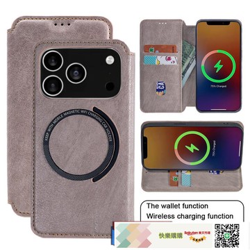 適用蘋果新款IPHONE17插卡翻蓋手機皮套17PROMAX 充磁吸保護套
