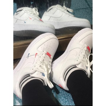 S.G NIKE AIR FORCE 1 ESS CT1989-101 雙勾 刺繡 荔枝皮 運動鞋 女鞋 小金勾 白橘藍