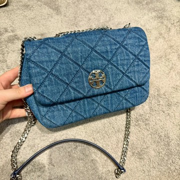 【TB｜全新】現貨 TORY BURCH 鍊條包 WILLA 牛仔 斜背包 掀蓋包｜Little Bee 小蜜蜂精品