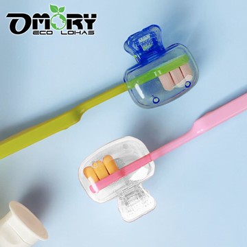 OMORY牙刷保護套夾-2入-藍色+透明
