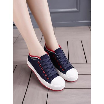 女鞋新款2025秋季帆布鞋女學生平底小白鞋百搭休閑運動鞋透氣板鞋