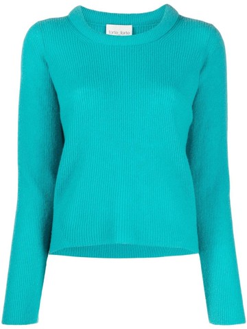 Forte Forte - ribbed-knit jumper - women - Polyamide/Cashmere/Virgin Wool - I - Blue